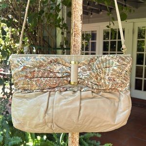 Park avenue int vintage genuine leather made in USA beige metallic crossbody